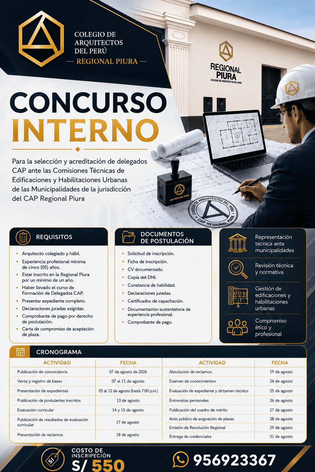 CONCURSO INTERNO – Para la selección y acreditación de delegados CAP ante las Comisiones Técnicas de Edificaciones y Habilitaciones Urbanas