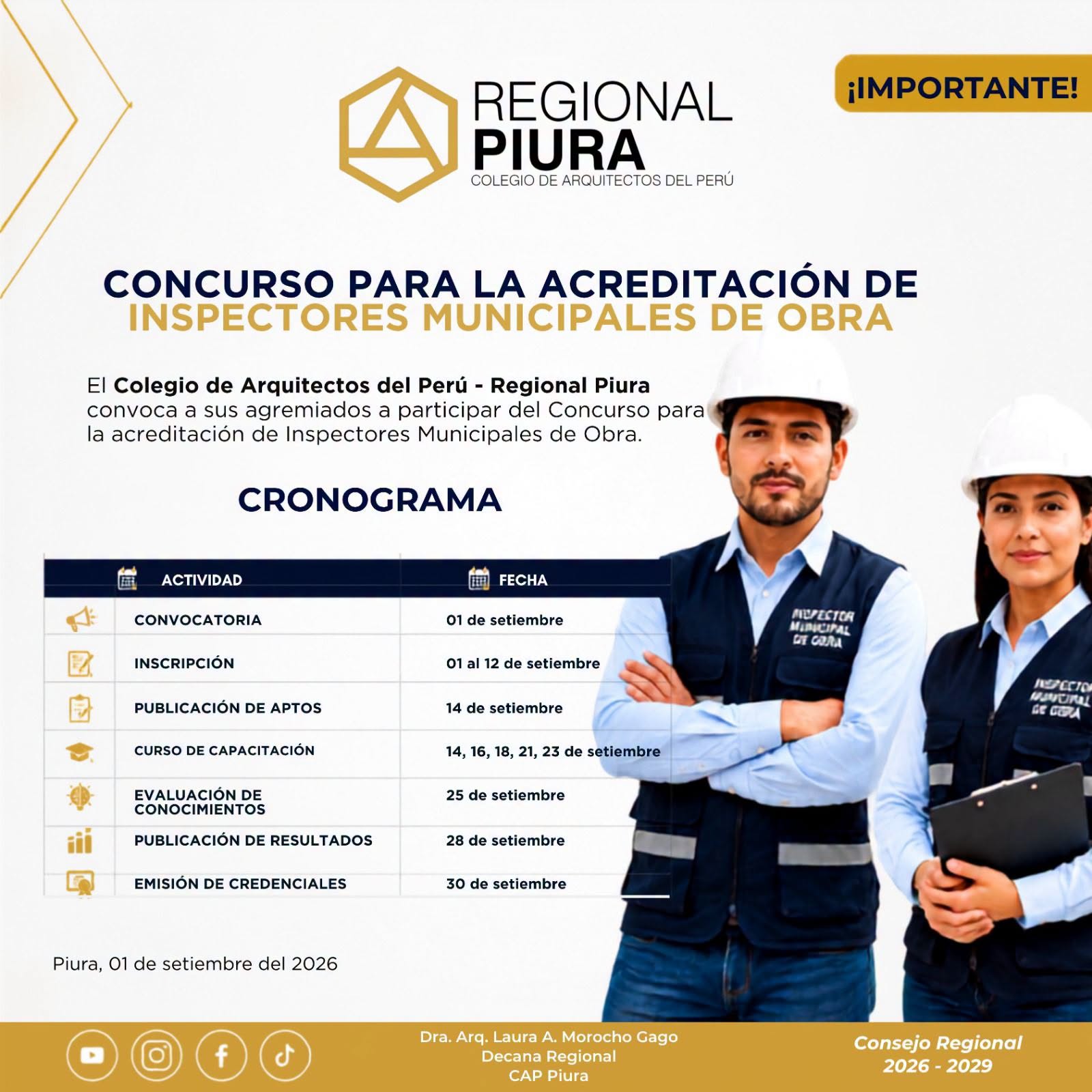 Concurso para la acreditación de Inspectores Municipales de Obra